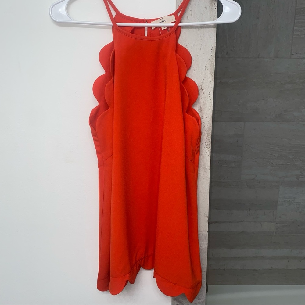 Scalloped Red Tank